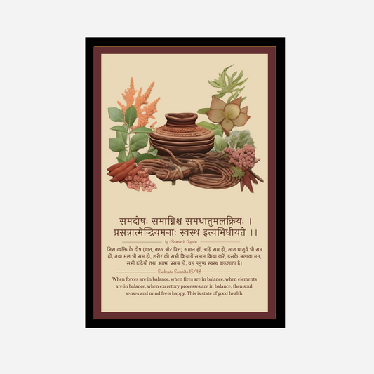 Who is Healthy? Ayurveda Sanskrit Wall Art