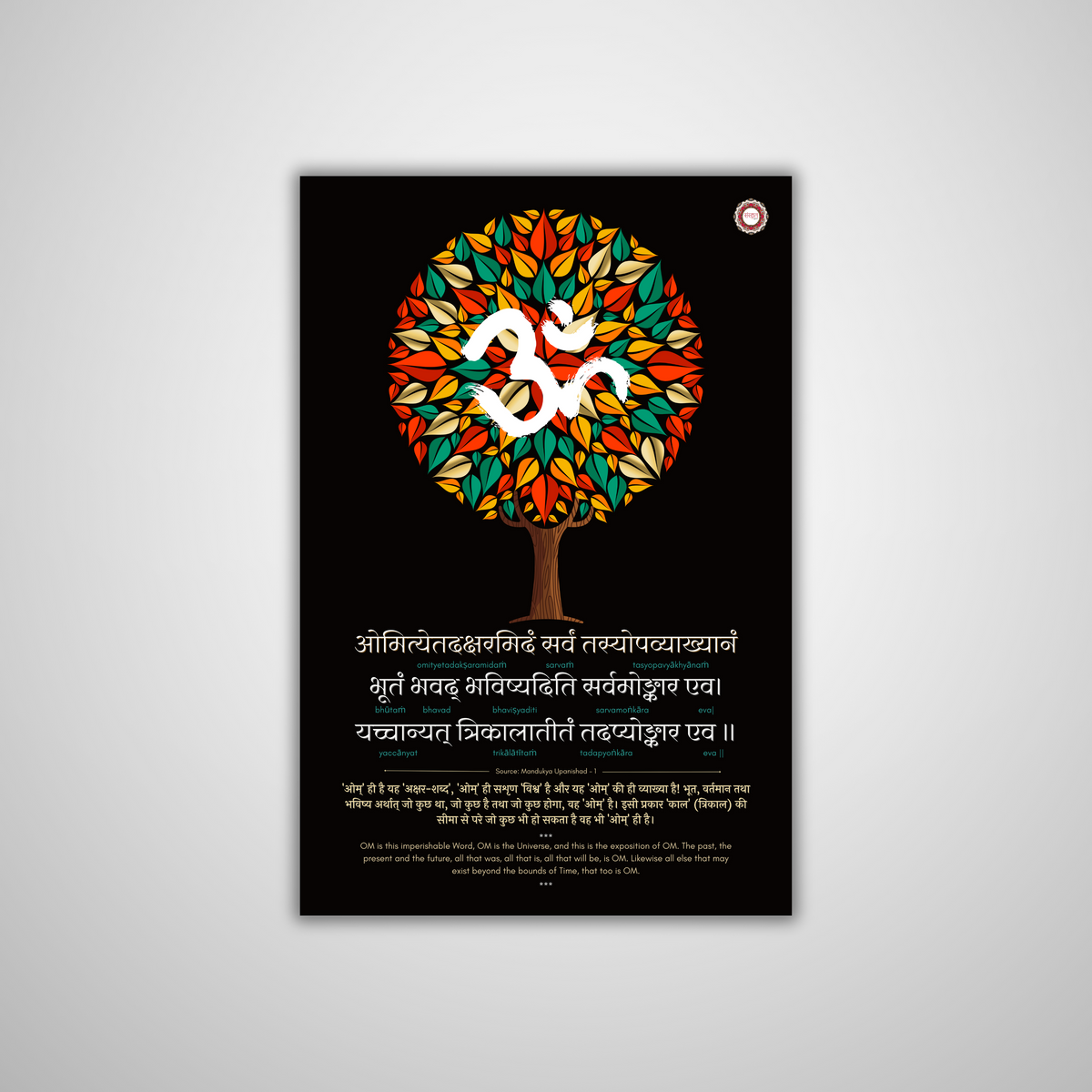 AUM Upanishad Mantra Sanskrit Wall Poster