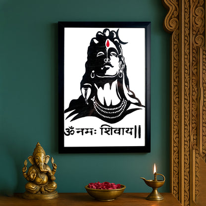 Om Namah Shivaya – Handmade Acrylic Wall Art | Gloss Varnished Finish | Sanskrit Frame for Home & Temple Decor