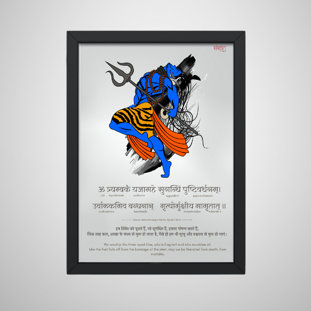 Mahamrityunjaya Mantra Acrylic Wall Frame