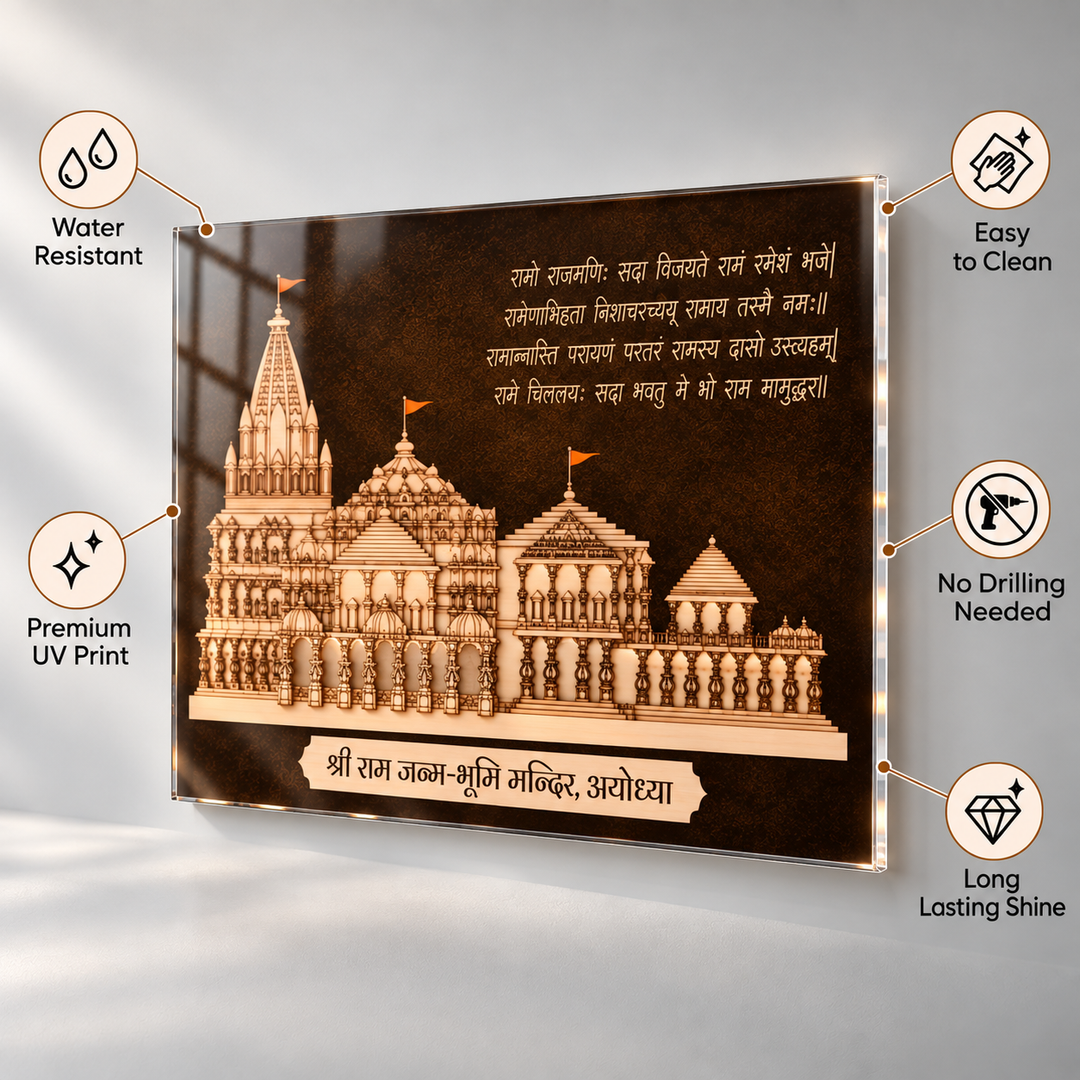 Ayodhya Ram Mandir Acrylic Wall Frame – Inauguration Edition