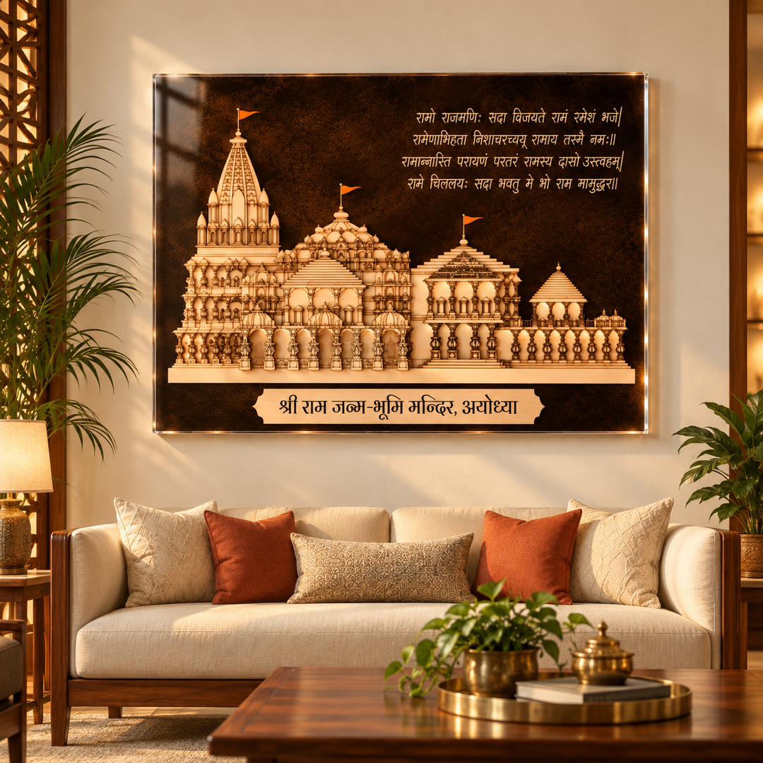 Ayodhya Ram Mandir Acrylic Wall Frame – Inauguration Edition
