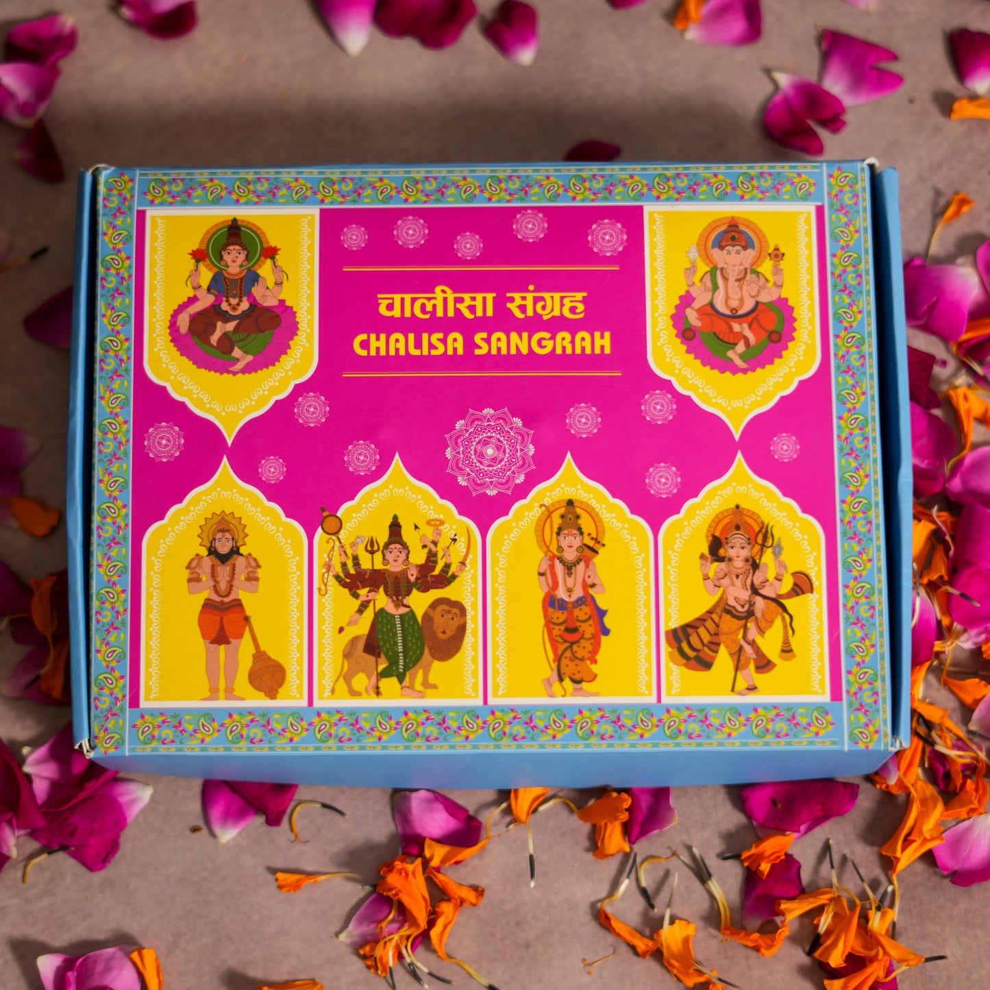Chalisa Sangrah Gift Set | 4 Pandulipi Box | Premium Gift for Durga Puja, Navratri, Diwali Housewarming & Festival Gifting