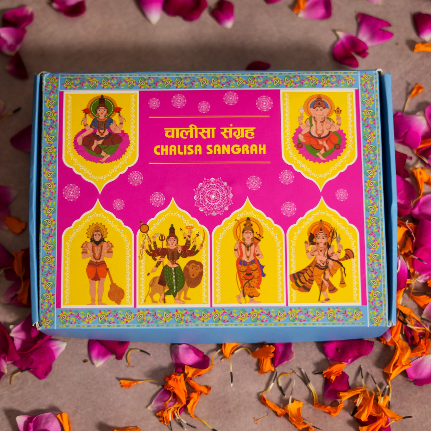 Chalisa Sangrah Gift Set | 4 Pandulipi Box | Premium Gift for Durga Puja, Navratri, Diwali Housewarming & Festival Gifting
