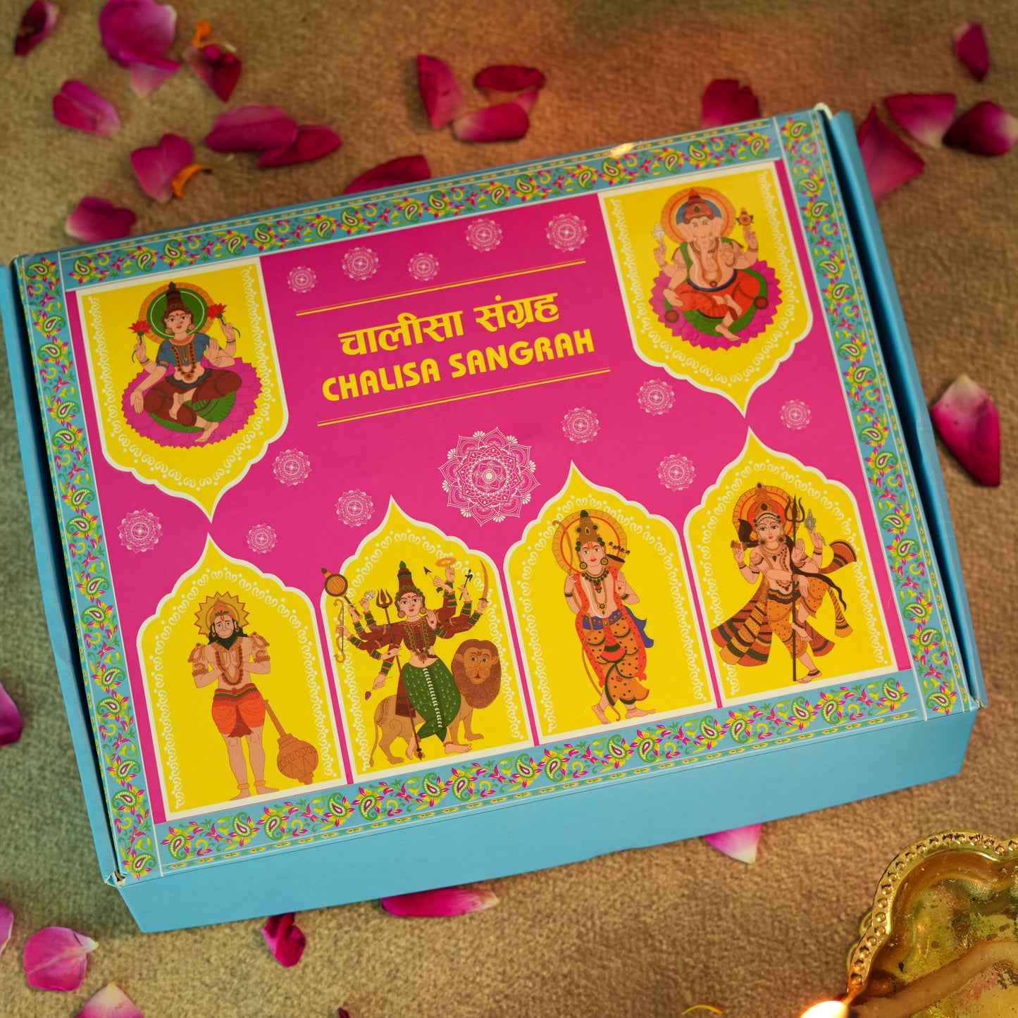 Chalisa Sangrah Gift Set | 4 Pandulipi Box | Premium Gift for Durga Puja, Navratri, Diwali Housewarming & Festival Gifting