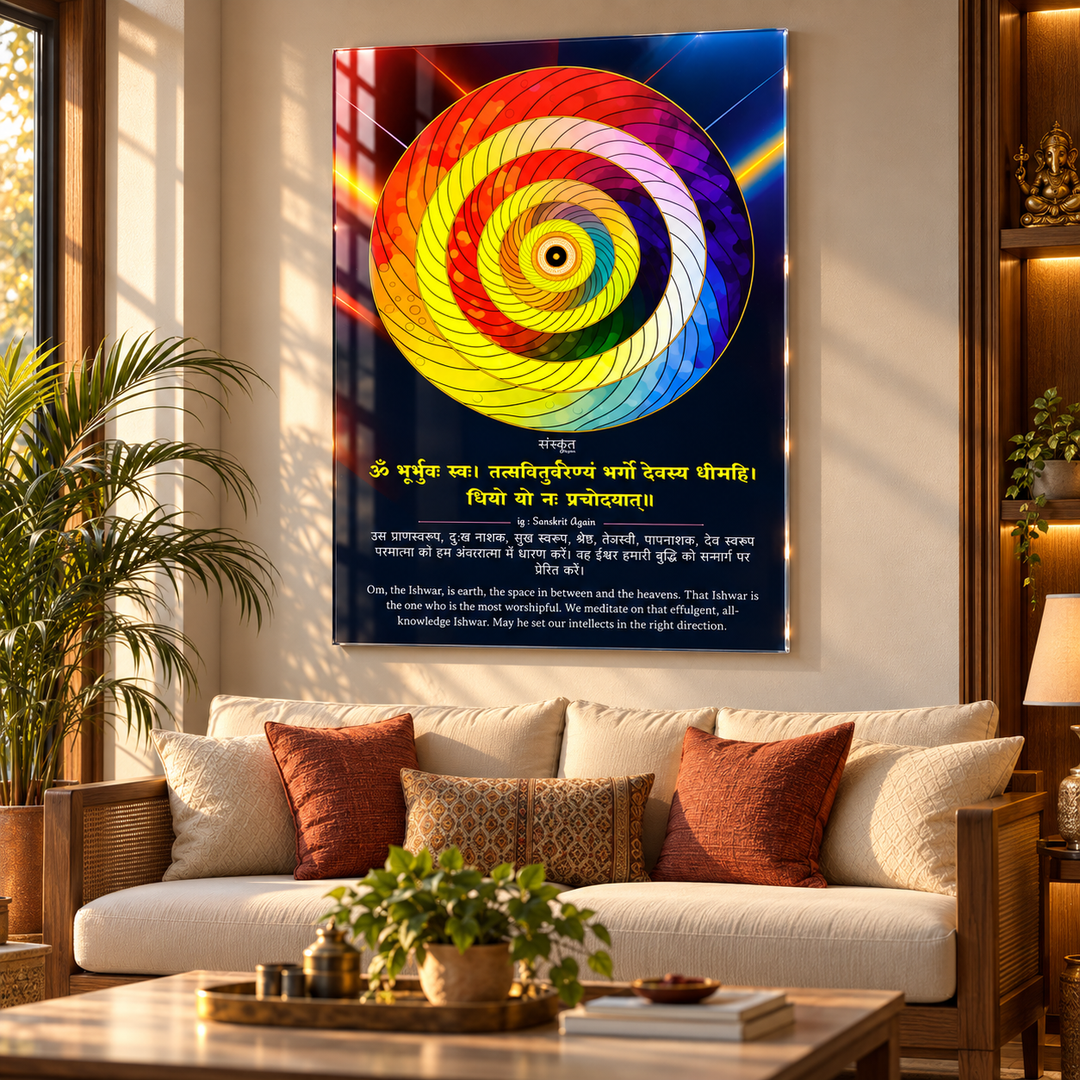 Gayatri Mantra Acrylic Wall Frame
