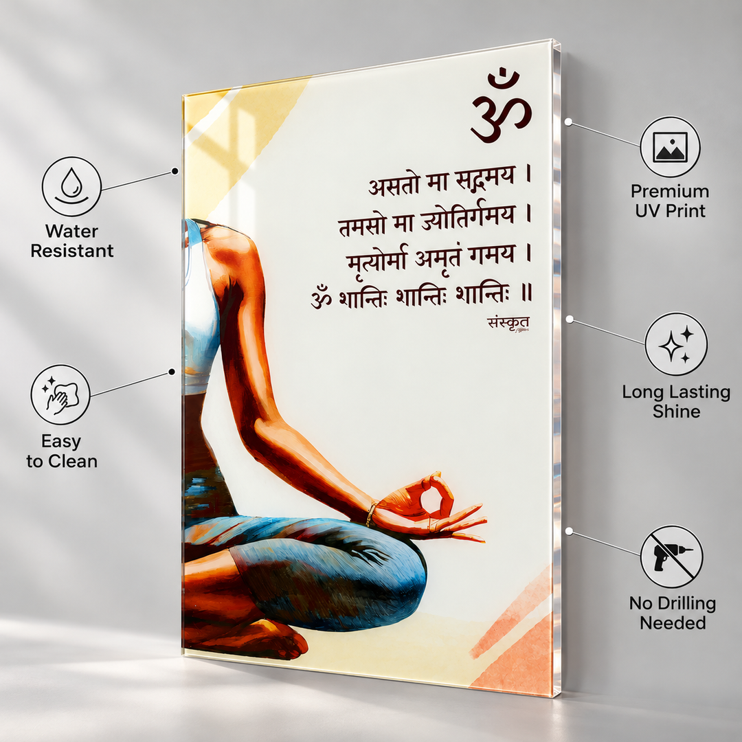 Om Asato Ma Sadgamaya Sanskrit Prayer Wall Art