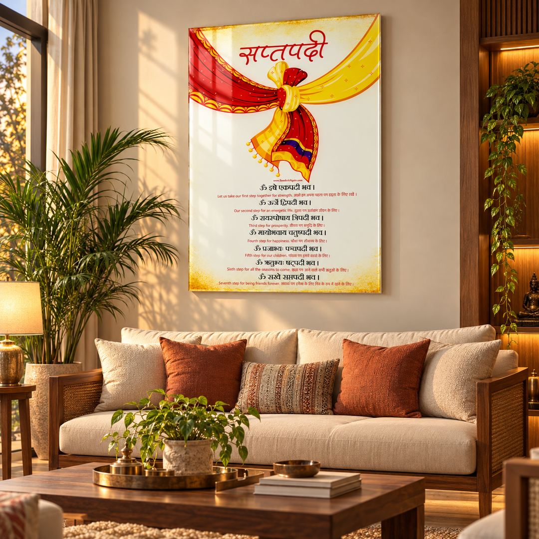 Saptapadi Mantra Acrylic Wall Frame – Marriage & Anniversary Gift