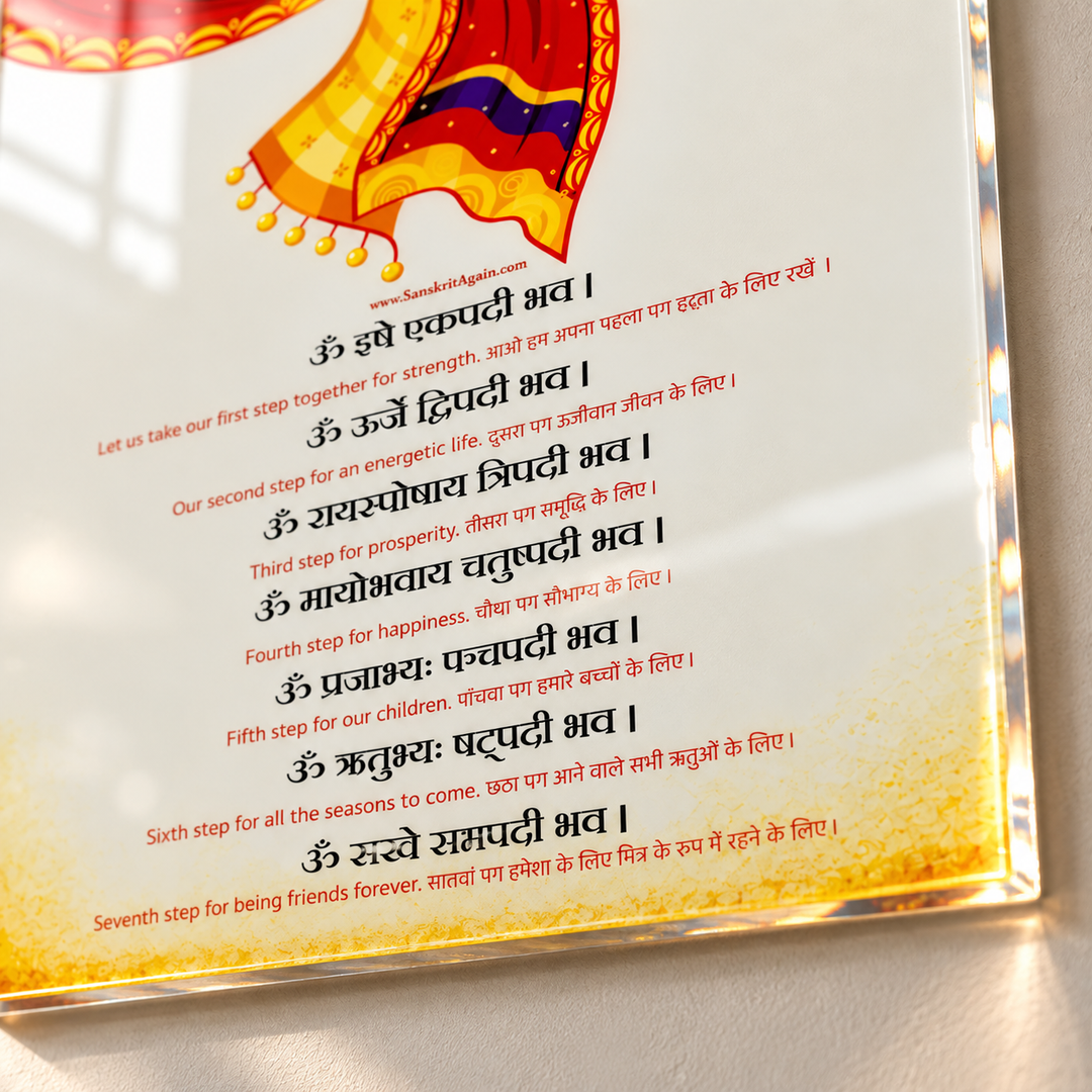 Saptapadi Mantra Acrylic Wall Frame – Marriage & Anniversary Gift