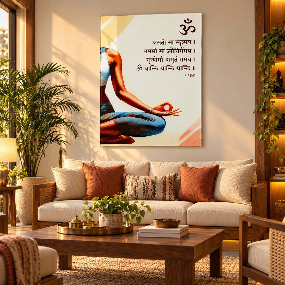 Om Asato Ma Sadgamaya Sanskrit Prayer Wall Art