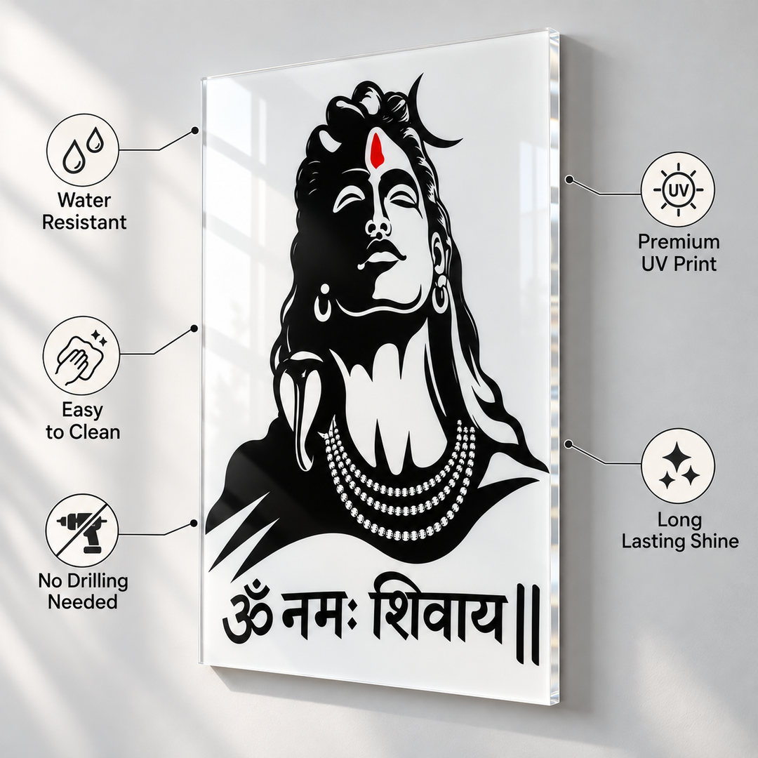 Om Namah Shivaya Acrylic Wall Frame